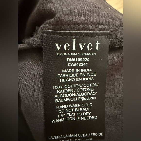 Velvet By Graham & Spencer Boho Peasant Cotton Beaded Smock Tunic Dress Size S - Picture 9 of 13